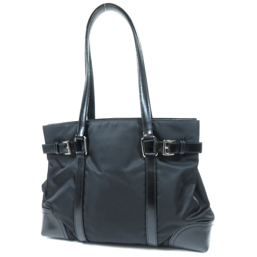 Prada Leather Bag Tessuto Black Tote Shoulder